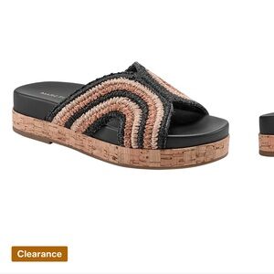 NWOB Marc Fisher Erin Woven Platform Slide Sandals - Sz 7